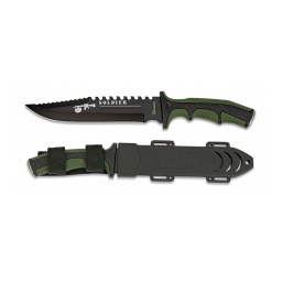 [32405] CUCHILLO ALBAINOX SOLDIER FUNDA ABS VERDE-NEGRO