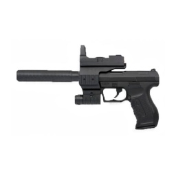[38284] PISTOLA P998-1 C/SILENCIADOR C/VISOR MUELLE NEGRA