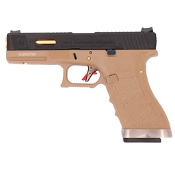 [WE-G001WET-6] PISTOLA WE G17 CUSTOM-6 FULL METAL TAN