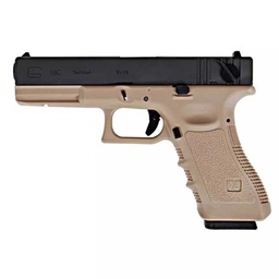 [WE-G002B-TAN] PISTOLA WE G18 V4 FULL METAL TAN-NEGRO