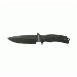 [15051] CUCHILLO ALPINO TACTICO C/FUNDA CUERO NEGRO