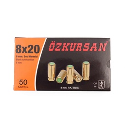 [F18] BALAS DETONADORAS OZKURSAN 8MM 50PCS DORADA