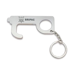 [09393GR4012] LLAVERO EMPUJADOR ANTICOVID BRIPAC PLATA