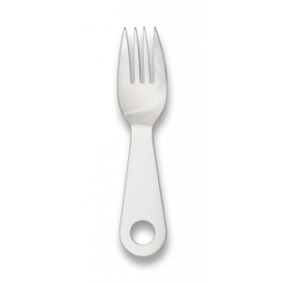 [33038] TENEDOR MILITAR ACERO PLATA