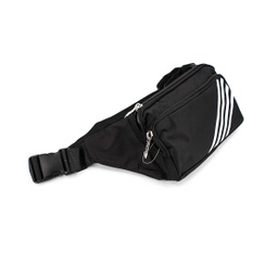 [0971] RIÑONERA HONGU NYLON 4 RAYAS NEGRA-BLANCA