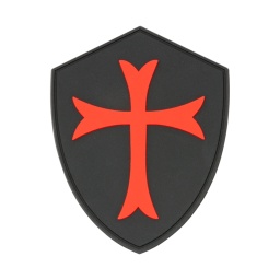 [09943] PARCHE PVC BARBARIC TEMPLARIO CRUZ NEGRO-ROJO
