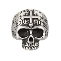 ANILLO CALAVERA CRUZ PLATA-NEGRO