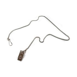 [OE39] CADENA SILBATO C/MOSQUETON C/PINZA PLATA
