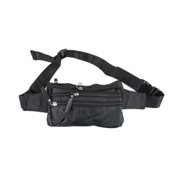 [0938] RIÑONERA DIES RECTANGULAR PLANA 4 CREMALLERAS NEGRA