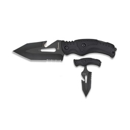 [32316] CUCHILLO ALBAINOX TACTICO CONVERTIBLE A SKINNER NEGRO