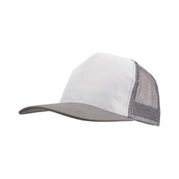 [S-033-GRWH] GORRA REJILLA SETAS GRIS-BLANCA
