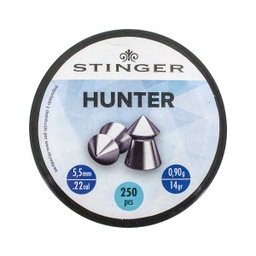 [STP00255] PERDIGONES STINGER HUNTER SPORT 5.5MM PUNTA 250PCS PLATA