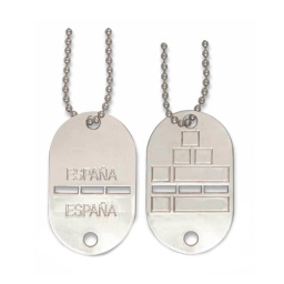 [09267] CHAPA IDENTIFICACION E.T. 1PCS PLATA ACERO INOX.