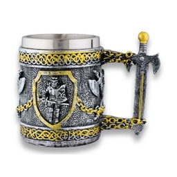 [39294] TAZA TEMPLARIOS CABALLERO GRIS