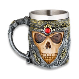 [39293] TAZA CALAVERA TEMPLARIOS GRIS