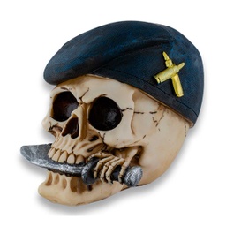 [39295] CABEZA DECORACION CALAVERA BOINA CUCHILLO