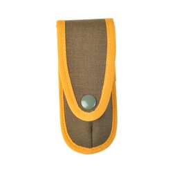 [78308-82] FUNDA NAVAJA PLANA VERDE RIBETE MOSTAZA