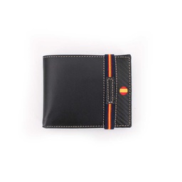 [37065] CARTERA PIEL BANDA ESPAÑA ELASTICA LATERAL NEGRA