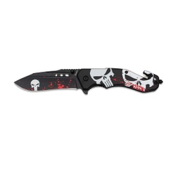 [18683] NAVAJA  ALBAINOX CON CAJA ABS PUNISHER 8.5CM NEGRO/BLANCO