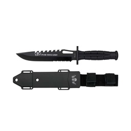 [32568] CUCHILLO ALBAINOX TACTICO FUNDA RIGIDA NEGRO