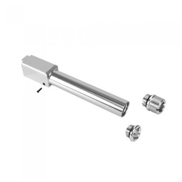 [L78947] CAÑON EXTERNO ROSCADO LAYLAX/NINE BALL GLOCK 17 UMAREX NON RECOILING PLATA