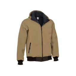 CHAQUETA SOFTSHELL BLUMMER CAPUCHA BORREGO TAN