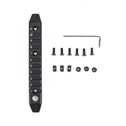 [ME08008-BK] RAIL METAL 11 HUECOS ENGANCHE M/KEYMOD ALUMINIO NEGRO