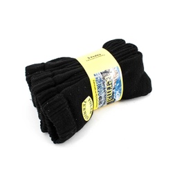 [121201-BK-3P] CALCETIN RIZO NACIONAL GRUESO 3PCS NEGRO