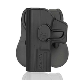 [AM-G19G2L/R2G1900L] FUNDA PISTOLA RIGIDA ZURDOS AMOMAX GLOCK 19/23/32 NEGRA