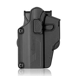 [2-R2UH100L/AM-UHL] FUNDA PISTOLA RIGIDA ZURDOS AMOMAX UNIVERSAL AM-UH NEGRA