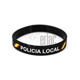[110510] PULSERA GOMA POLICIA LOCAL NEGRA