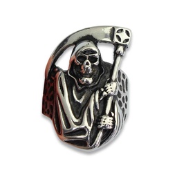 ANILLO CALAVERA HOZ SCYTHE DEATH PLATA