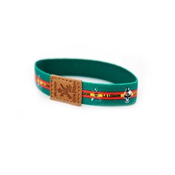 [2108537-LG] PULSERA ELASTICA LEGION CUERO CENTRAL VERDE