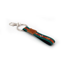 [344040-LG] LLAVERO BANDERA ESPAÑA ELASTICO LARGO C/MOSQUETON LEGION VERDE