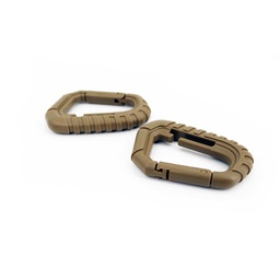 [IW-0202-CB] MOSQUETON IMMORTAL PVC TACTICO PEQ. 2PCS TAN