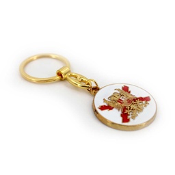 [DB-2236] LLAVERO BORGOÑA AGUILA REDONDO BLANCO-ROJO