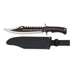 [32682] CUCHILLO ALBAINOX TÁCTICO PUÑO GOMA 29CM NEGRO