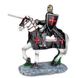 [39548] CABALLO TEMPLARIO BLANCO 12 CM LANZA