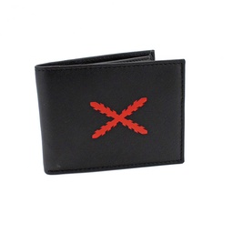 [070-BORGOÑA] CARTERA PIEL BORGOÑA BANDA ESPAÑA NEGRA