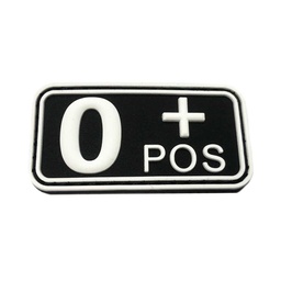 [IW-08262-WH] PARCHE IMMORTAL PVC GRUPO SANGUINEO 0 POSITIVO NEGRO