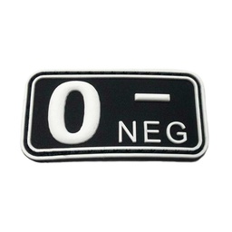 [IW-08266-WH] PARCHE IMMORTAL PVC GRUPO SANGUINEO 0 NEGATIVO NEGRO