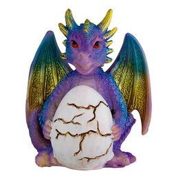 [39583] FIGURA RESINA DRAGON HUEVO 8.5 CM MORADO