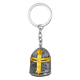 [39543] LLAVERO TEMPLARIO CASCO RESINA GRIS