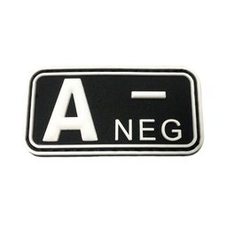 [IW-08274-WH] PARCHE IMMORTAL PVC GRUPO SANGUINEO A NEGATIVO NEGRO