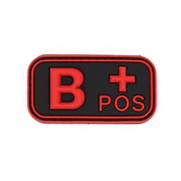 [IW-08277-RD] PARCHE IMMORTAL PVC GRUPO SANGUINEO B POSITIVO  NEGRO-ROJO