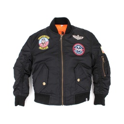 CAZADORA BOMBER IMMORTAL NIÑO PARCHES NEGRA
