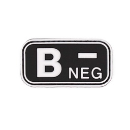 [IW-08282-WH] PARCHE IMMORTAL PVC GRUPO SANGUINEO B NEGATIVO NEGRO