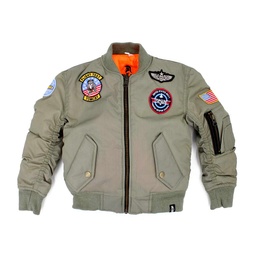 CAZADORA BOMBER IMMORTAL NIÑO PARCHES VERDE