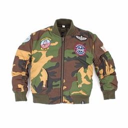 CAZADORA BOMBER IMMORTAL NIÑO PARCHES CAMO