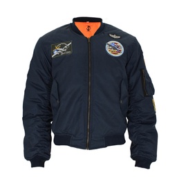 CAZADORA BOMBER IMMORTAL PARCHES MARINO